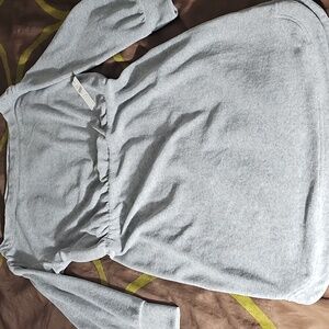 Anthropologie Cashmere Gray Off The Shoulder Long Sleeve Dress